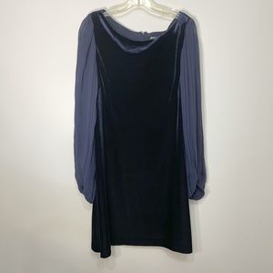 Eliza J Navy Blue Velvet Dress